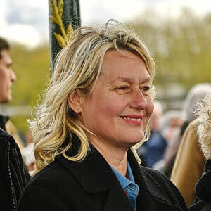 Luana Belmondo lors de l'inauguration de la promenade Jean-Paul Belmondo depuis le pont Bir Hakeim, le 12 avril 2023. Karim Ait Adjedjou/ABACAPRESS.COM