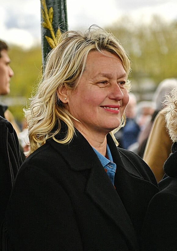 Luana Belmondo lors de l'inauguration de la promenade Jean-Paul Belmondo depuis le pont Bir Hakeim, le 12 avril 2023. Karim Ait Adjedjou/ABACAPRESS.COM