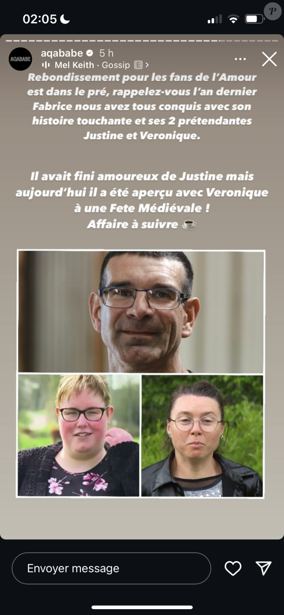 Mais une nouvelle information vient tout bouleverser.
Des nouvelles de Patrice et Justine, couple phare de "L'amour est dans le pré".