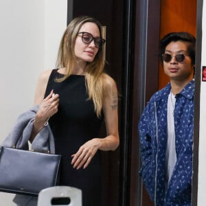 Mais aussi l'agglomération pour défaut de signalisation
Exclusif - Angelina Jolie et son fils Pax Thien Jolie-Pitt sont allés dîné au restaurant Sushi Park à West Hollywood.