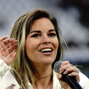 Sophie Tapie lors de la 23ème journée de championnat de rugby du TOP14 RC Toulon - Toulouse au stade vélodrome à Marseille, le 23 avril 2022