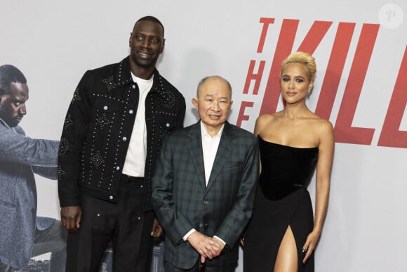 Omar Sy, John Woo et Nathalie Emmanuel à l'avant-première de "The Killer" à Los Angeles le 14 août 2024. Photo by Corine Solberg/SPUS/ABACAPRESS.COM