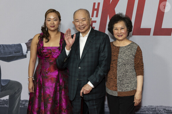 Angeles Woo, John Woo et Anne Chun-Lung Niu à l'avant-première de "The Killer" à Los Angeles le 14 août 2024. Photo by Corine Solberg/SPUS/ABACAPRESS.COM