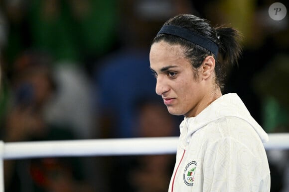 Imane Khelif devient championne olympique en -66 kg aux JO de Paris 2024, le 9 aout 2024. L'Algérienne Imane Khelif, dont la féminité a été remise en question, devient championne olympique en - 66 kg, en battant la Chinoise Y.Liu, en finale aux Jeux Olympiques de Paris2024 (JO), le 9 août 2024. © Jacovides-Perusseau / Bestimage