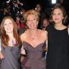 Susanna White, Emma Thompson et Maggie Gyllenhaal lors de la première à Londres le 24 mars de Nanny McPhee et le big bang