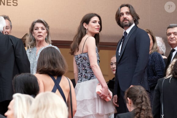 La princesse Caroline de Hanovre, Charlotte Casiraghi et Dimitri Rassam assistent au tapis rouge de Killers of the Flower Moon lors de la 76e édition du festival de Cannes au Palais des Festivals, le 20 mai 2023 à Cannes, en France. Photo par David Niviere/ABACAPRESS.COM