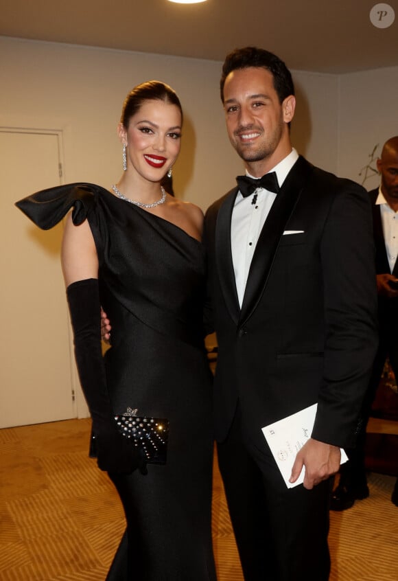 Exclusif - Iris Mittenaere et son compagnon Diego El Glaoui - Dîner de gala organisé par la Fondation "Children of Africa" à l'initiative de Madame D.Ouattara, Première Dame de Côte d'Ivoire et Présidente fondatrice de "Children of Africa" au Sofitel Ivoire à Abidjan. Le 1er Mars 2024 © Dominique Jacovides / Bestimage