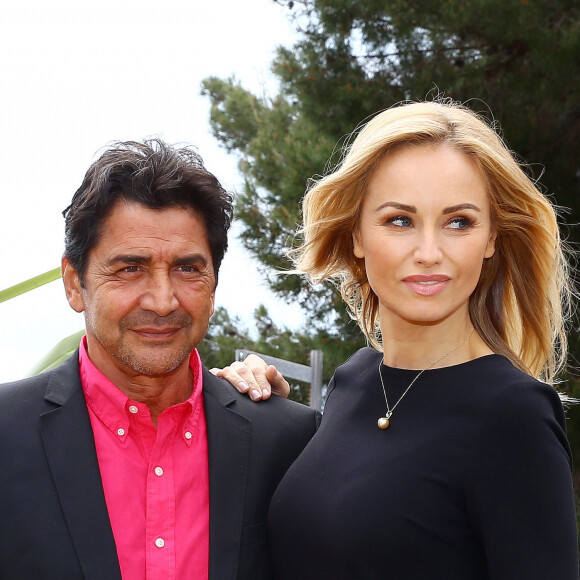 Adriana Karembeu et Aram Ohanian assistent au Tennis Rolex Masters de Monte-Carlo. Le 19 avril 2014