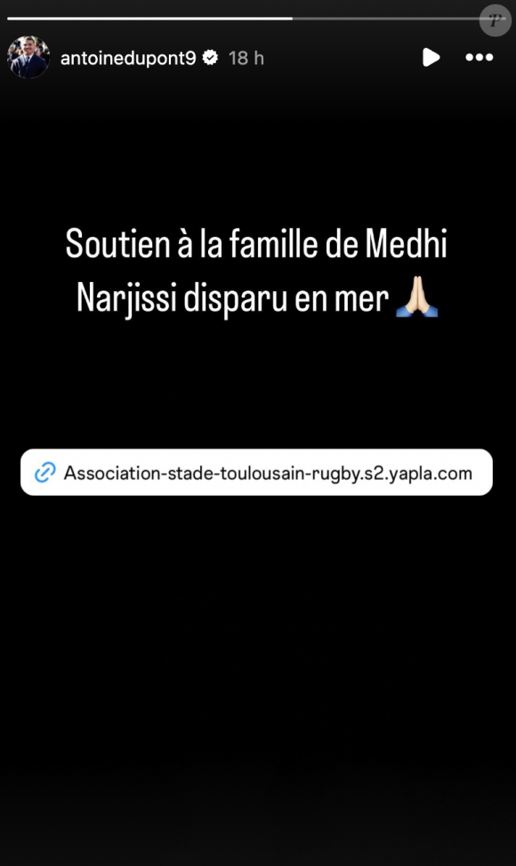 Sur Instagram, Antoine Dupont a tenu à partager la cagnotte mise en place par son club du Stade toulousain, où évolue également Medhi Narjissi
 