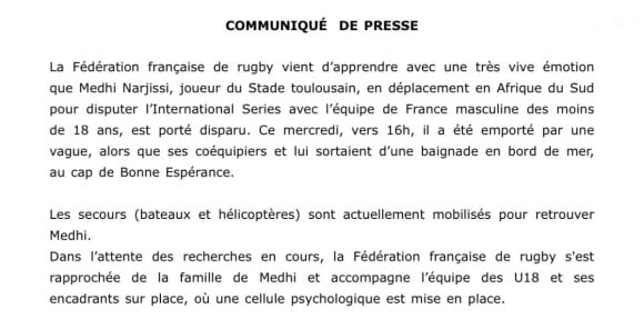 Ils attendent des réponses 
Communiqué de la FFR.