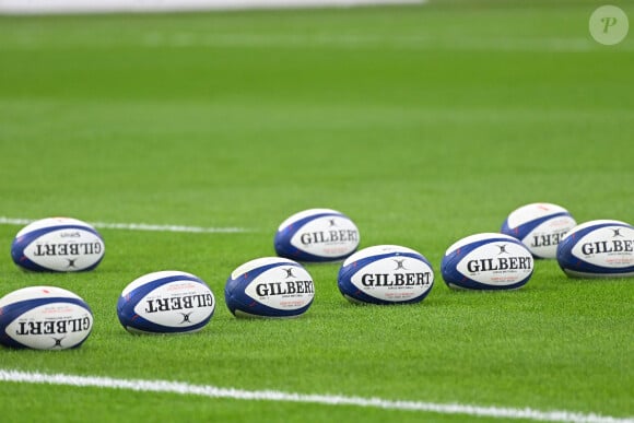 Illustration ballon Match de rugby du Tournoi des 6 Nations opposant la France à l'Angleterre au stade de France à Saint-Denis, Seine Saint-Denis, France, le 19 mars 2022. La France s'offre le grand chelem dans le Tournoi des six nations, après sa victoire 25-13 contre l'Angleterre. © Federico Pestellini/Panoramic/Bestimage