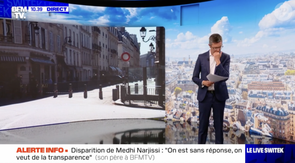 Maxime Switek très ému après le témoignage de Jalil Narjissi suite à la disparition de son fils, Medhi. BFMTV