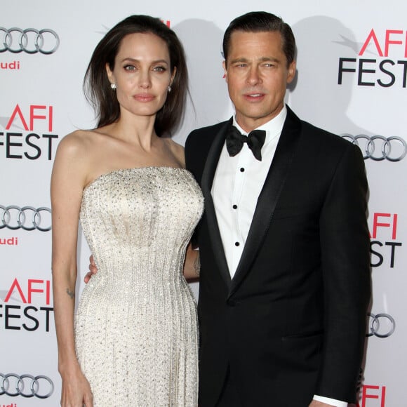 Brad Pitt et son ex-femme Angelina Jolie - Avant-première du film "By the Sea" lors du gala d'ouverture de l'AFI Fest à Hollywood, le 5 novembre 2015. 