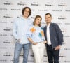 Paul de Saint Serina, Léa Salamé et Laurent Luyat lors de la présentation des journalistes et chroniqueurs de France Télévisions pour les Jeux Olympiques 2024 au musée de l'Homme à Paris. © Pierre Perusseau / Bestimage