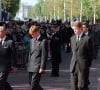 Charles Spencer, le prince William, duc de Cambridge, Le prince Harry, duc de Sussex, Le prince Charles, prince de Galles, le 6 septembre 1997 pour les obsèques de Lady Diana à Londres. 