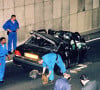 La Mercedes de la princesse Diana sous le tunnel du pont de l'Alma Tunnel le 31 août 1997.