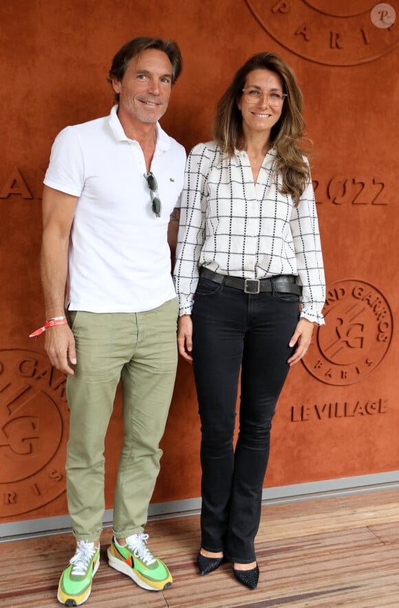 Nicolas Vix et sa compagne Anne-Claire Coudray au village (jour 13) lors des Internationaux de France de Tennis de Roland Garros 2022 à Paris, France, le 3 juin 2022. © Dominique Jacovides/Bestimage 