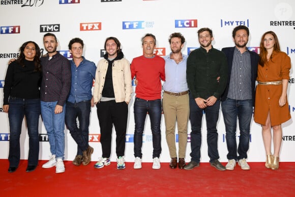 L'équipe de l'émission "Quotidien" : Salhia Brakhlia, Julien Bellver, Martin Weill, Etienne Carbonnier, Yann Barthès, Pablo Mira, Paul Larrouturou, Azzeddine Ahmed-Chaouch et Alison Wheeler - Soirée de rentrée 2019 de TF1 au Palais de Tokyo à Paris. © Pierre Perusseau/Bestimage