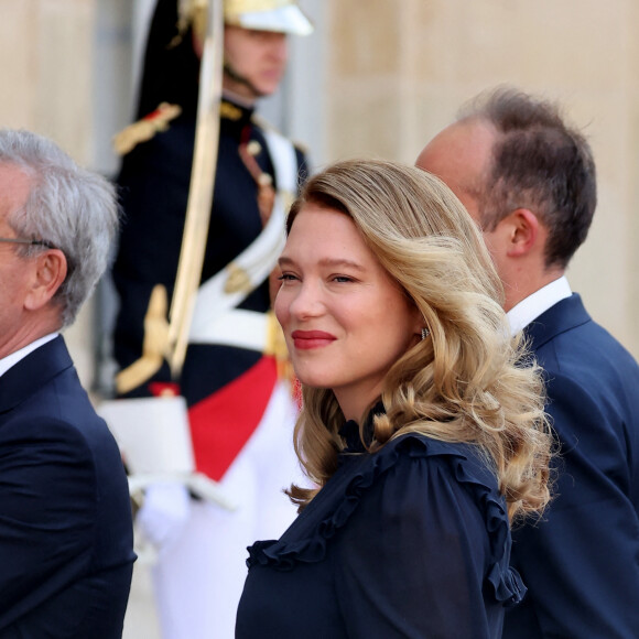 Léa Seydoux - Dîner d'état en l'honneur du président des Etats-Unis et sa femme au palais de l'Elysée à Paris, à l'occasion de leur visite officielle en France. Le 8 juin 2024 © Jacovides-Moreau / Bestimage