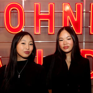 Jade et Joy Hallyday - Vernissage de l'exposition "Johnny Hallyday, l'exposition" au Palais des Expositions à Paris. Le 21 décembre 2023 © Dominique Jacovides / Bestimage 