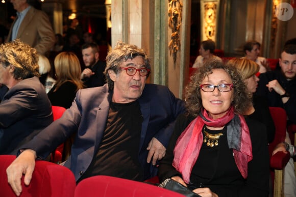 Mireille Dumas et son mari Dominique Colonna - Le maître Joaillier Edouard Nahum privatise le musée Grévin pour une soirée à Paris le 11 janvier 2018. © Didier Sabardin / Bestimage 