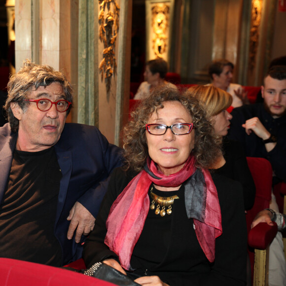 Mireille Dumas et son mari Dominique Colonna - Le maître Joaillier Edouard Nahum privatise le musée Grévin pour une soirée à Paris le 11 janvier 2018. © Didier Sabardin / Bestimage 