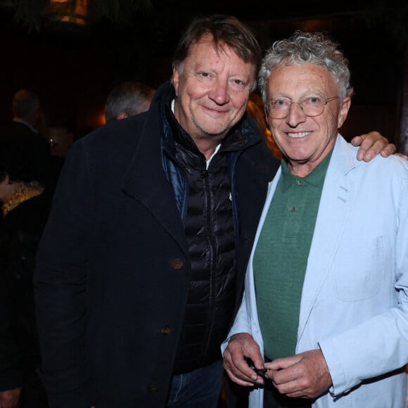 Lionel Chamoulaud et Nelson Monfort assistent au lancement du livre Nelson Monfort " Un ete sport avec Nelson Monfort " organisé par Five Eyes Production au Buddha Bar à Paris, à Paris, France, le 06 mai 2024. Photo par Jerome Dominé/ABACAPRESS.COM