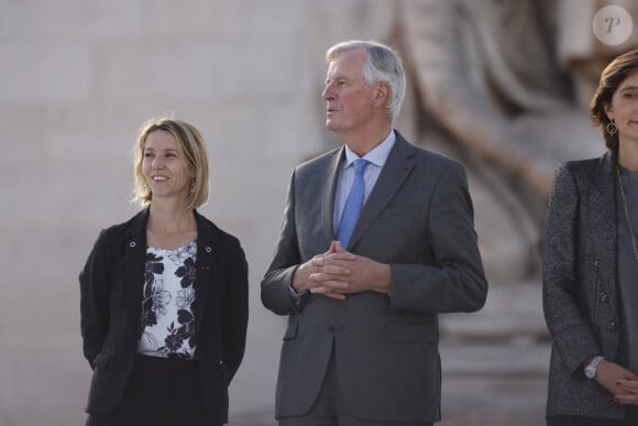 Michel Barnier, Premier ministre, - La "Parade des Champions" des Jeux Olympiques et Paralympiques de Paris2024, sur les Champs-Elysées. Paris, le 14 septembre 2024. © Romauld Meigneux/Pool/Bestimage 