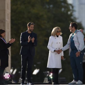 La "Parade des Champions" des Jeux Olympiques et Paralympiques de Paris2024, sur les Champs-Elysées. Paris, le 14 septembre 2024. © Mohamed Badra/Pool/Bestimage 