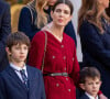 Dans un entretien très intime avec le quotidien "Telegraph", Charlotte Casiraghi s'est confiée
Charlotte Casiraghi et ses fils Raphaël Elmaleh et Balthazar Rassam - La famille princière monégasque dans la cour d'honneur du palais lors de la la fête nationale à Monaco. © Olivier Huitel / Pool Monaco / Bestimage 