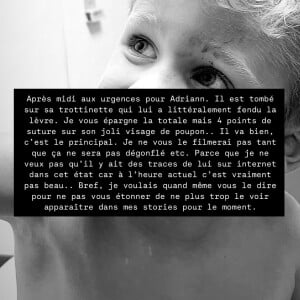 Jesta Hillmann explique que son fils Adriann a été victime d'un accident. Instagram