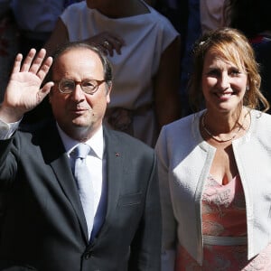 Ségolène Royal et François Hollande - Mariage de Thomas Hollande et de la journaliste Emilie Broussouloux l'église de Meyssac en Corrèze, près de Brive, ville d'Emiie. Le 8 Septembre 2018. © Patrick Bernard-Guillaume Collet / Bestimage