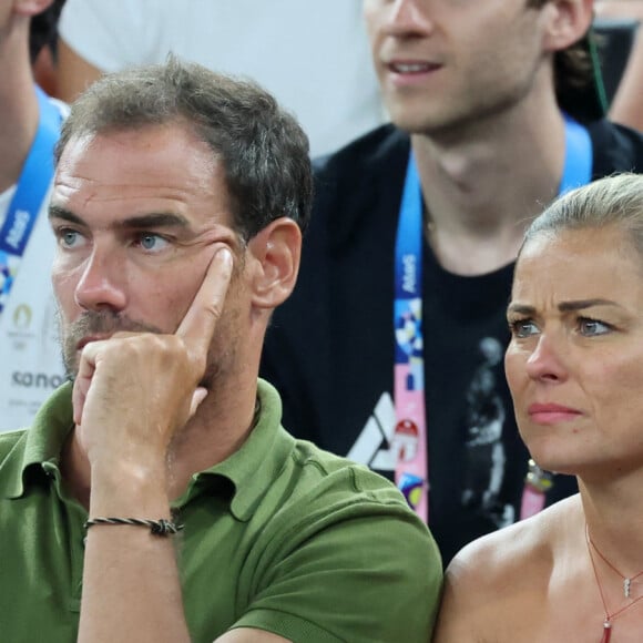 Laure Boulleau s'engage pour une campagne afin de familiariser les parents aux gestes de premiers secours pour les enfants
 
Bruno Cheyrou et sa compagne Laure Boulleau - Les célébrités assistent à la victoire de l'équipe de France de basket face au Canada (82-73) lors des Jeux Olympiques de Paris2024, le 6 août 2024. © Jacovides-Perusseau / Bestimage