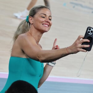 Laure Boulleau - Les célébrités assistent à la victoire de l'équipe de France de basket face au Canada (82-73) lors des Jeux Olympiques de Paris2024, le 6 août 2024. © Jacovides-Perusseau / Bestimage