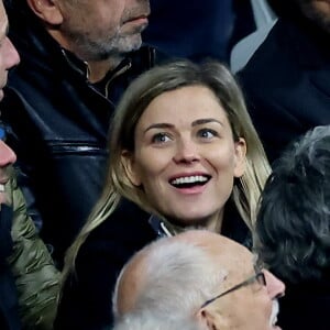 Laure Boulleau enceinte et son compagnon Bruno Cheyrou - People des les tribunes de la coupe du Monde de Rugby France 2023 - Match de quart de finale "France-Afrique du Sud (28-29)" au Stade de France à Saint-Denis 15 octobre 2023. © Moreau-Jacovides/Bestimage