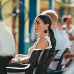 Bogota, COLOMBIE - Le prince Harry, duc de Sussex, Meghan Markle, duchesse de Sussex, et la vice-présidente Francia Marquez lors d'un sommet organisé en collaboration avec The Archewell Foundaiton et Luminate à Bogota, au premier jour de leur visite de quatre jours en Colombie.