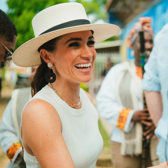 Bogota, COLOMBIE - Le prince Harry, duc de Sussex, Meghan Markle, duchesse de Sussex, et la vice-présidente Francia Marquez lors d'un sommet organisé en collaboration avec The Archewell Foundaiton et Luminate à Bogota, au premier jour de leur visite de quatre jours en Colombie.