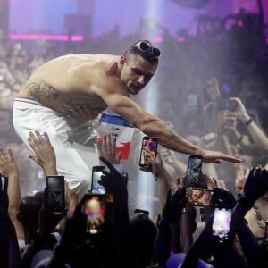 Florent Manaudou (Natation) - Défilé des médaillés français au Club France à la Grande Halle de La Villette lors des Jeux Olympiques Paris 2024 le 6 aout 2024.