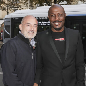 Gilles Muzas et Harry Roselmack arrivant au "Concerto pour la Paix" organisé par Omar Harfouch au Théâtre des Champs Élysées à Paris, France, le 18 Septembre 2024. © Perusseau / Tribeca / Bestimage 