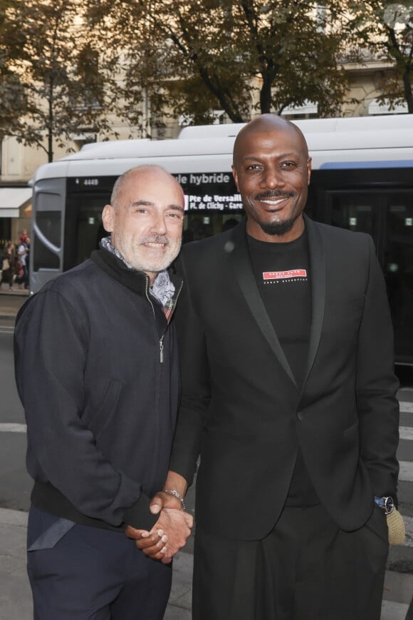 Gilles Muzas et Harry Roselmack arrivant au "Concerto pour la Paix" organisé par Omar Harfouch au Théâtre des Champs Élysées à Paris, France, le 18 Septembre 2024. © Perusseau / Tribeca / Bestimage 