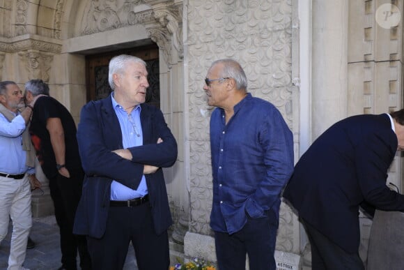 Luis Fernandez, Louis Acariès - Obsèques du journaliste sportif, Didier Roustan, décédé le 11 septembre à l'âge de 66 ans en l'église Notre-Dame-des-Pins, à Cannes le 20 septembre 2024. © Franz Chavaroche/Bestimage