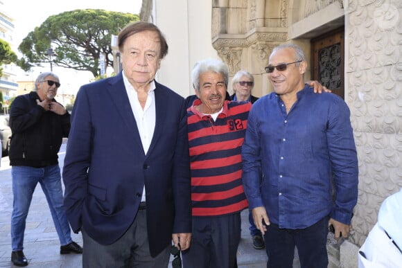 Daniel Lauclair, Louis Acariès - Obsèques du journaliste sportif, Didier Roustan, décédé le 11 septembre à l'âge de 66 ans en l'église Notre-Dame-des-Pins, à Cannes le 20 septembre 2024. © Franz Chavaroche/Bestimage