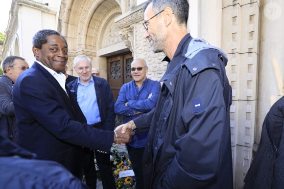 Luis Fernandez, Louis Acariès - Obsèques du journaliste sportif, Didier Roustan, décédé le 11 septembre à l'âge de 66 ans en l'église Notre-Dame-des-Pins, à Cannes le 20 septembre 2024. © Franz Chavaroche/Bestimage