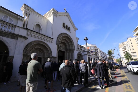 Obsèques du journaliste sportif, Didier Roustan, décédé le 11 septembre à l'âge de 66 ans en l'église Notre-Dame-des-Pins, à Cannes le 20 septembre 2024. © Franz Chavaroche/Bestimage