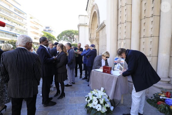 Obsèques du journaliste sportif, Didier Roustan, décédé le 11 septembre à l'âge de 66 ans en l'église Notre-Dame-des-Pins, à Cannes le 20 septembre 2024. © Franz Chavaroche/Bestimage