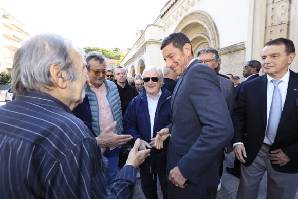 David Lisnard (Maire de Cannes) - Obsèques du journaliste sportif, Didier Roustan, décédé le 11 septembre à l'âge de 66 ans en l'église Notre-Dame-des-Pins, à Cannes le 20 septembre 2024. © Franz Chavaroche/Bestimage