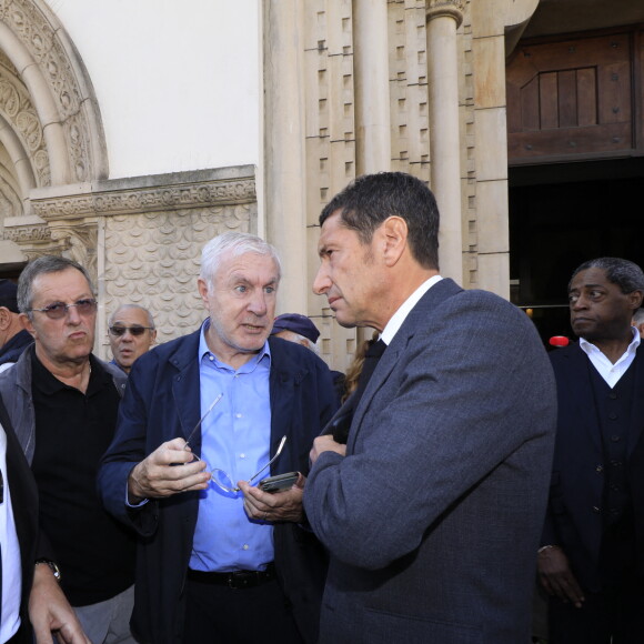 Luis Fernandez, David Lisnard (Maire de Cannes) - Obsèques du journaliste sportif, Didier Roustan, décédé le 11 septembre à l'âge de 66 ans en l'église Notre-Dame-des-Pins, à Cannes le 20 septembre 2024. © Franz Chavaroche/Bestimage