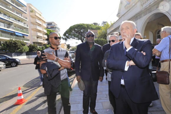 Basile Boli - Obsèques du journaliste sportif, Didier Roustan, décédé le 11 septembre à l'âge de 66 ans en l'église Notre-Dame-des-Pins, à Cannes le 20 septembre 2024. © Franz Chavaroche/Bestimage