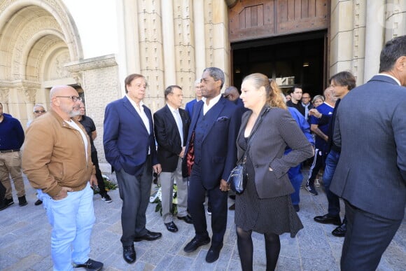 Daniel Lauclair - Sorties des obsèques du journaliste sportif, Didier Roustan, décédé le 11 septembre à l'âge de 66 ans en l'église Notre-Dame-des-Pins, à Cannes le 20 septembre 2024. © Franz Chavaroche/Bestimage