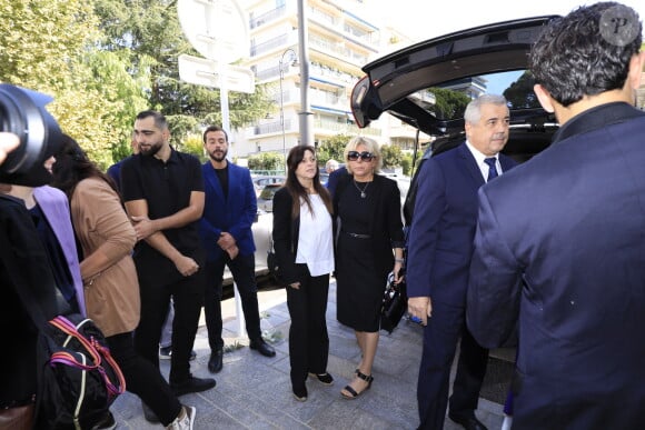 Murielle Roustan - Sorties des obsèques du journaliste sportif, Didier Roustan, décédé le 11 septembre à l'âge de 66 ans en l'église Notre-Dame-des-Pins, à Cannes le 20 septembre 2024. © Franz Chavaroche/Bestimage